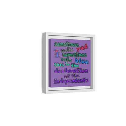declaration of the independents - framed canvas art (light purple)