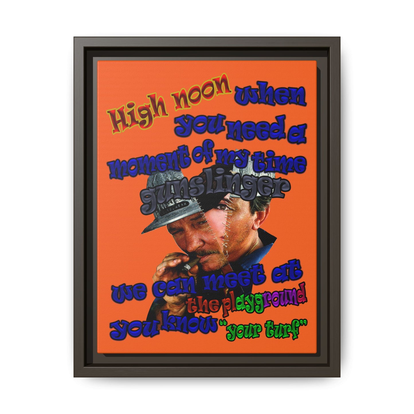 high noon - framed canvas art (orange)