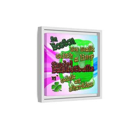 celtics logo - framed canvas art (light blue-pink wave)