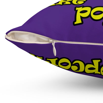 popping like popcorn - Spun Polyester Square Pillow - (purple)