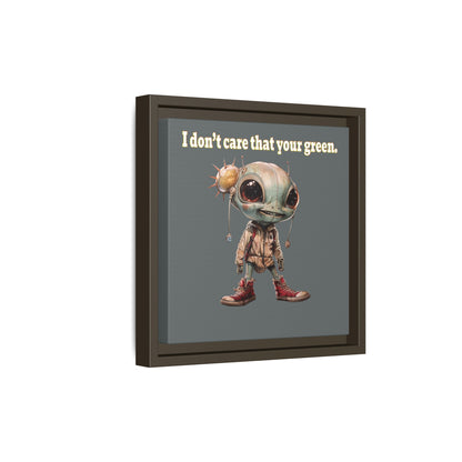 I don't care that your green - framed canvas art (dark grey)