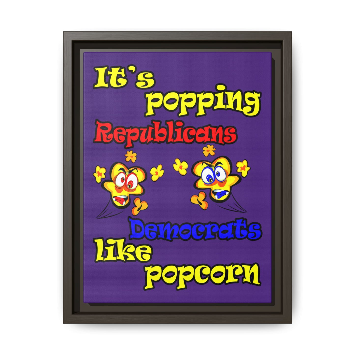 popping like popcorn - framed canvas art (purple)