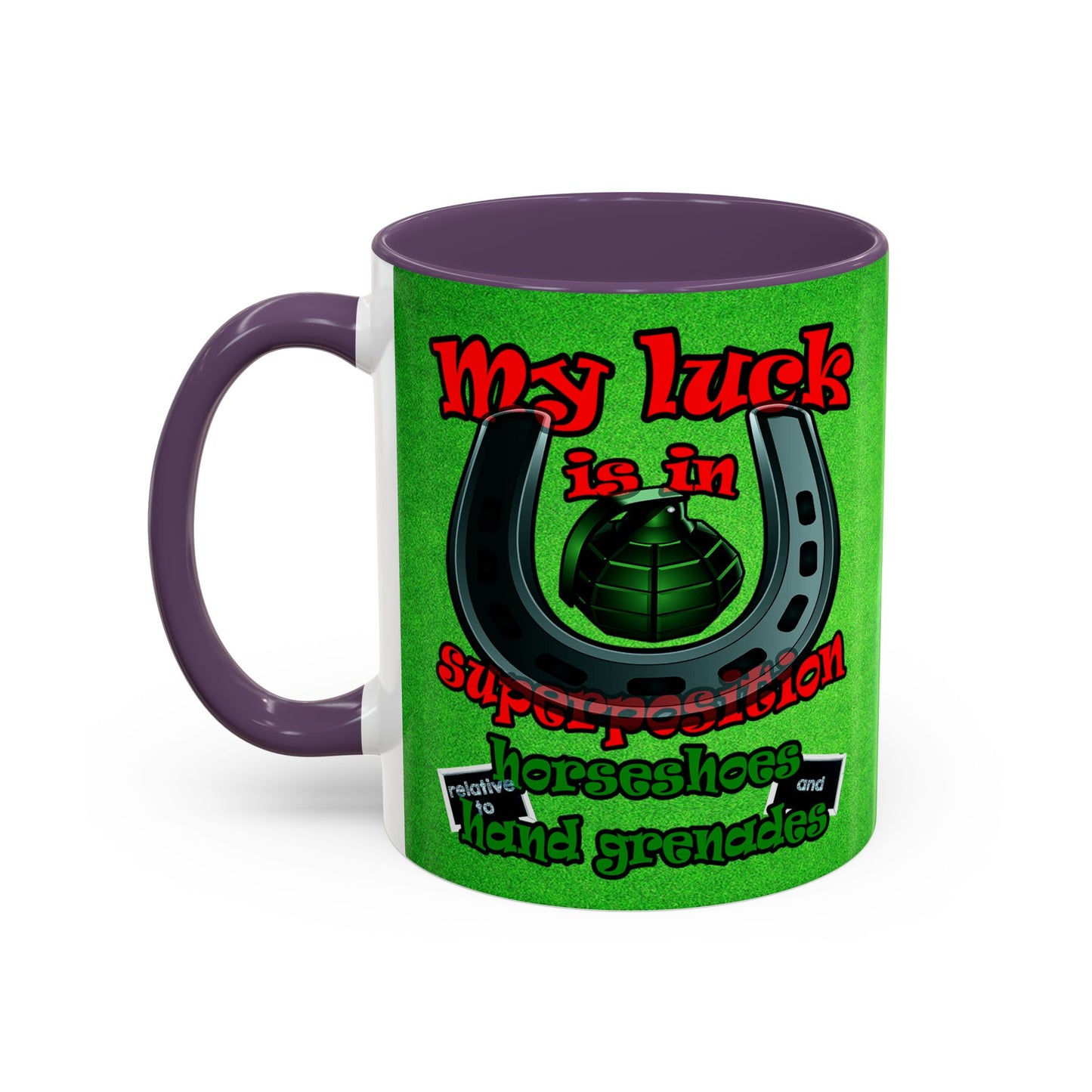 my luck - Accent Mug (green turf)