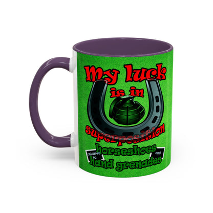 my luck - Accent Mug (green turf)
