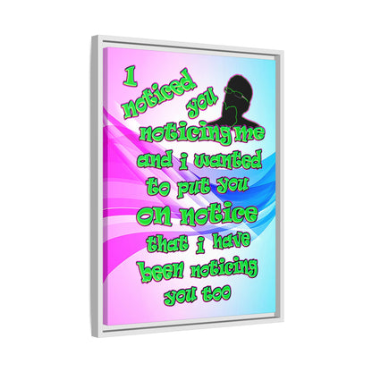 noticed you noticing - framed canvas art (light blue-pink wave)