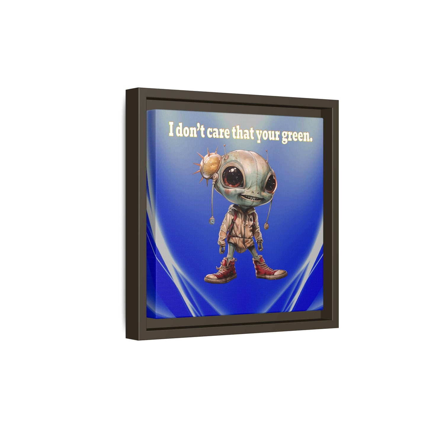 I don't care that your green - framed canvas art (blue-white wave)