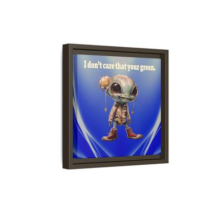I don't care that your green - framed canvas art (blue-white wave)