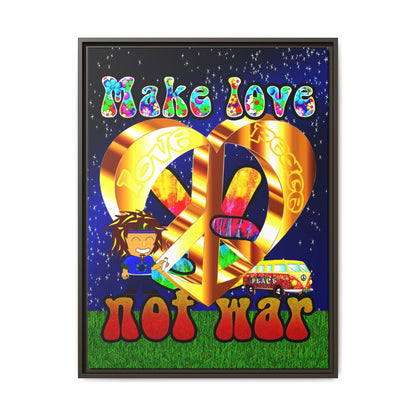 love peace - framed canvas art ('snoops' background)