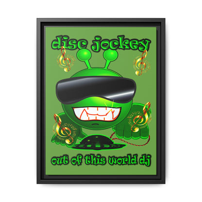 disc jockey - framed canvas art (green)