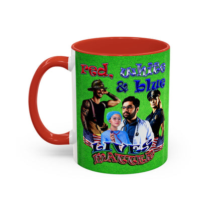 rw&b lives matter - Accent Mug (green turf)