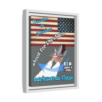 shoot for the stars - framed canvas art (dark grey)