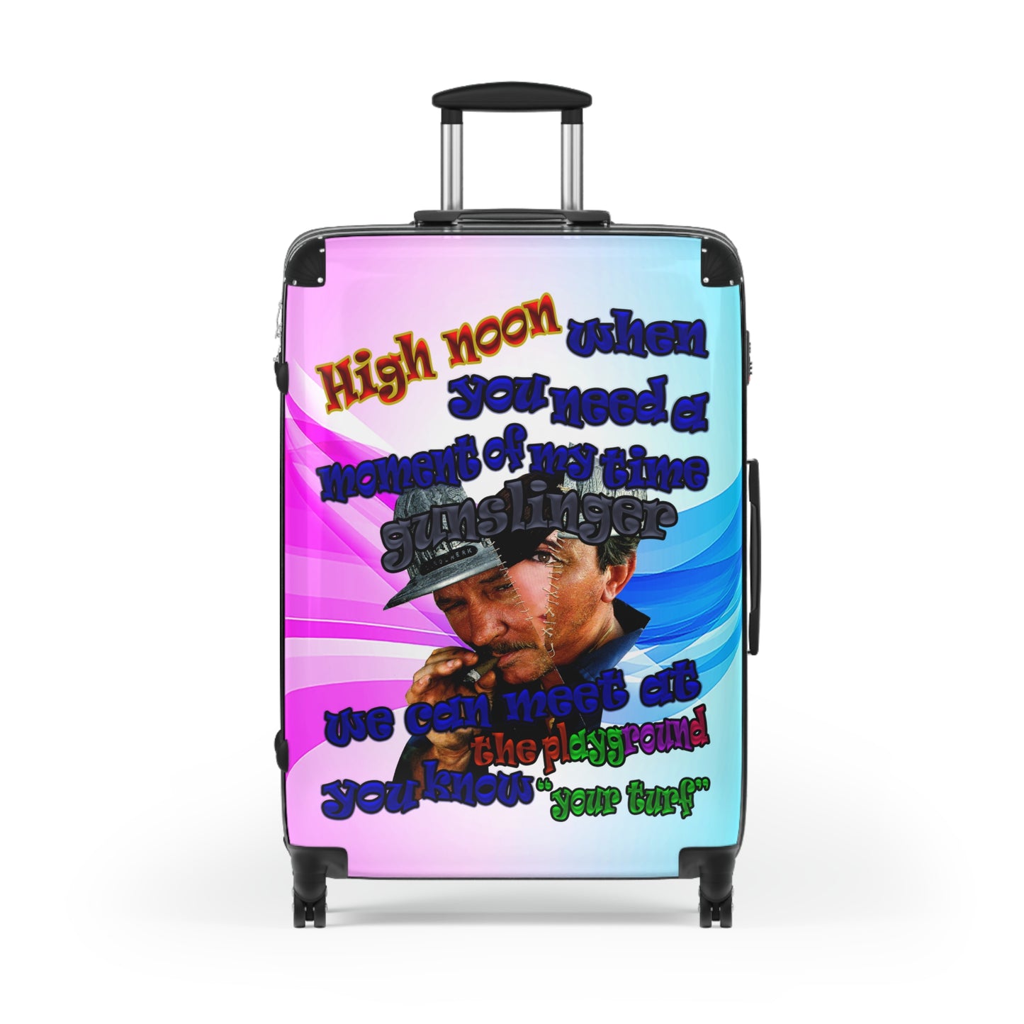 high noon - Suitcase (light blue-pink wave)