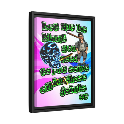 og - framed canvas art (light blue-pink wave)