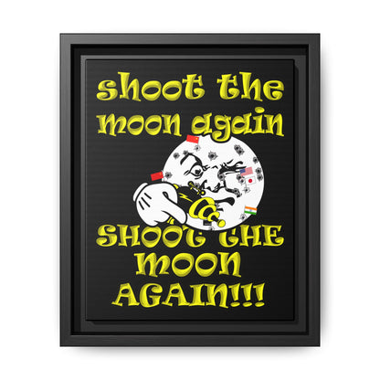 shoot the moon again - framed canvas art (black)