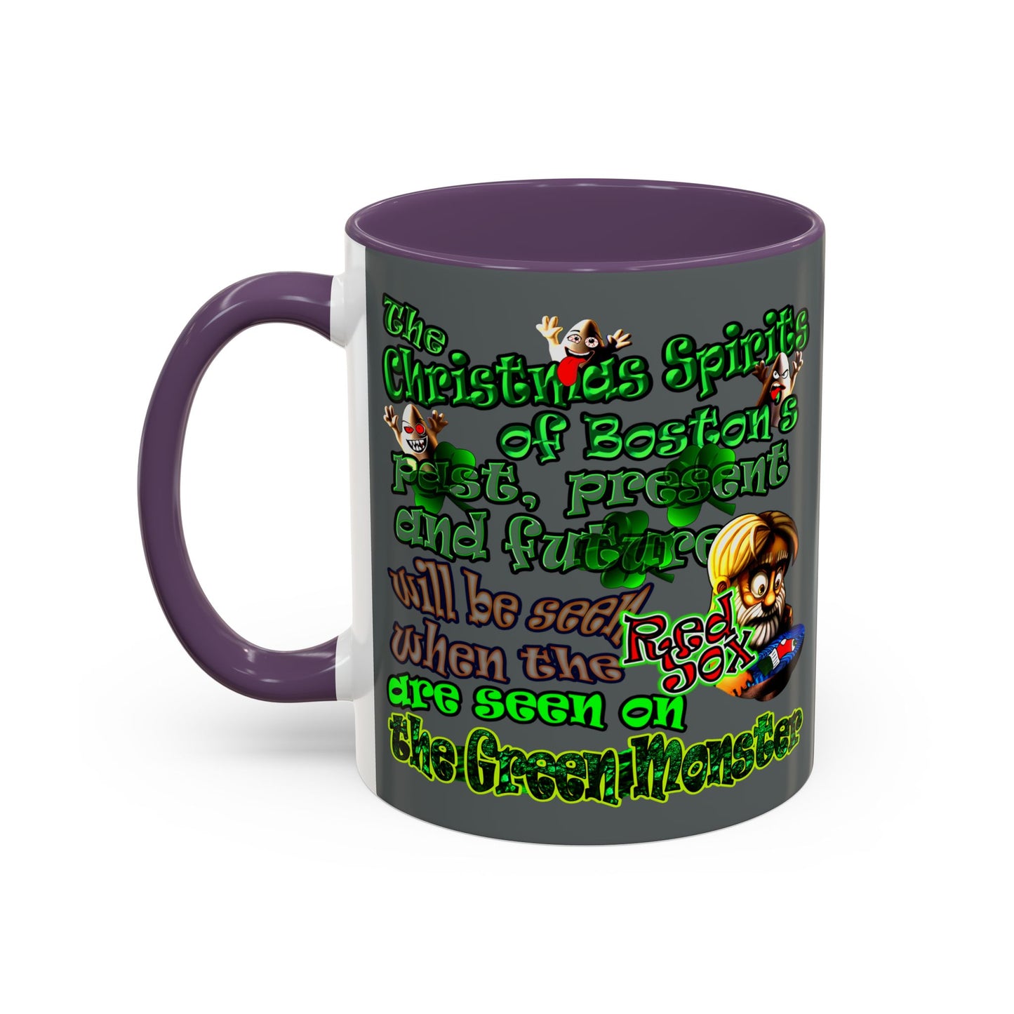 christmas spirits of boston - Accent Mug (dark grey)
