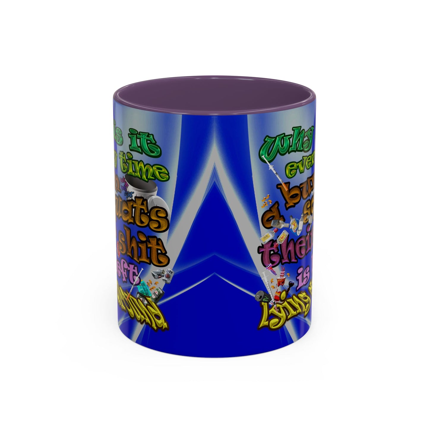 the bum's shit - Accent Mug (blue-white wave)