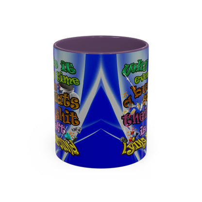 the bum's shit - Accent Mug (blue-white wave)
