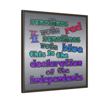declaration of the independents - framed canvas art (brushed nickel)