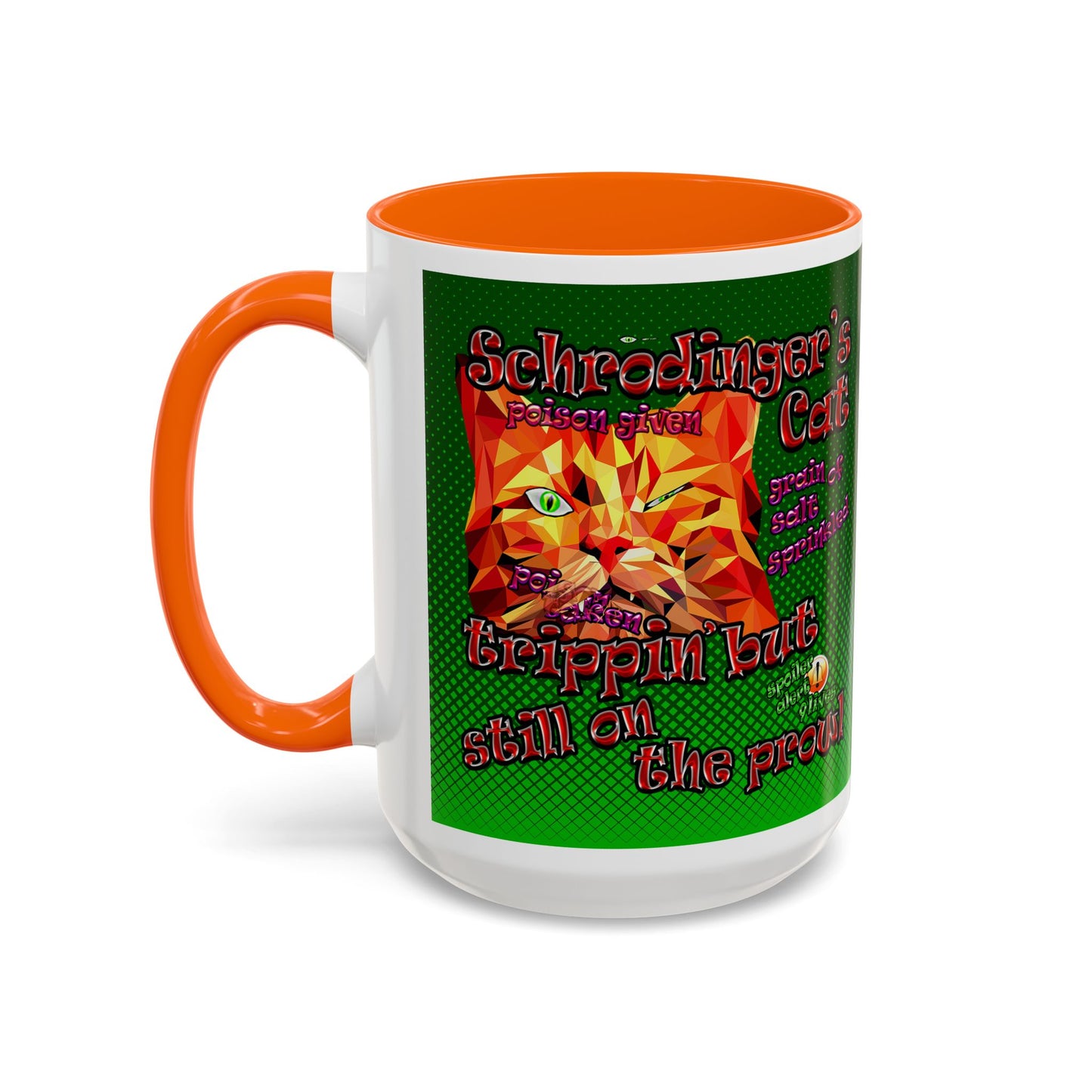 schrodinger's cat - Accent Mug (logo green)
