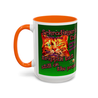 schrodinger's cat - Accent Mug (logo green)