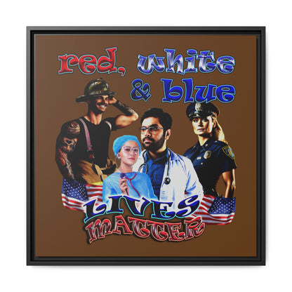 rw&b lives matter - framed canvas art (brown)