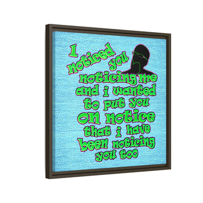 noticed you noticing - framed canvas art (faded blue)
