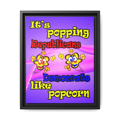 popping like popcorn - framed canvas art (purple-pink wave)