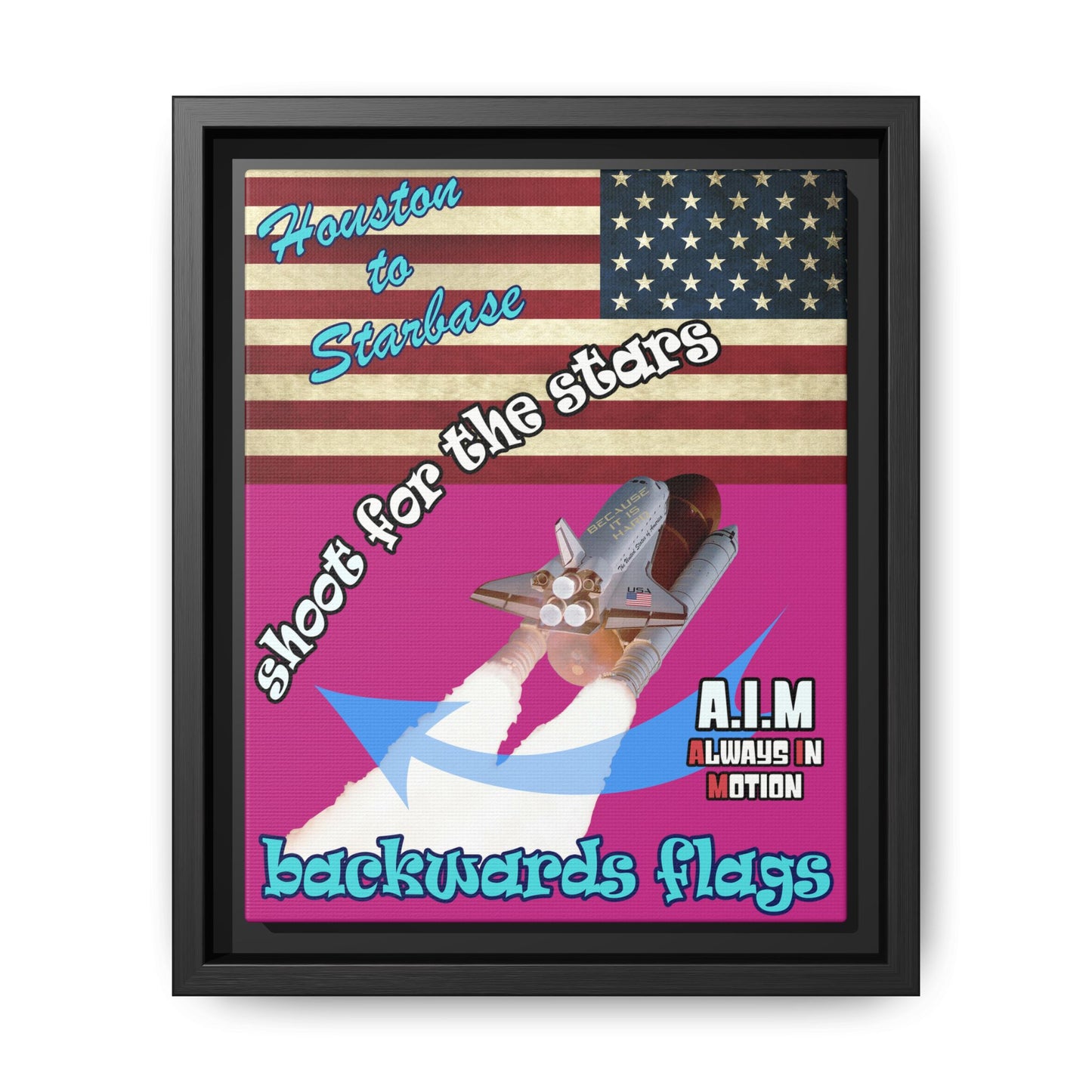 shoot for the stars - framed canvas art (pink)