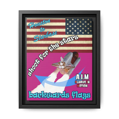shoot for the stars - framed canvas art (pink)