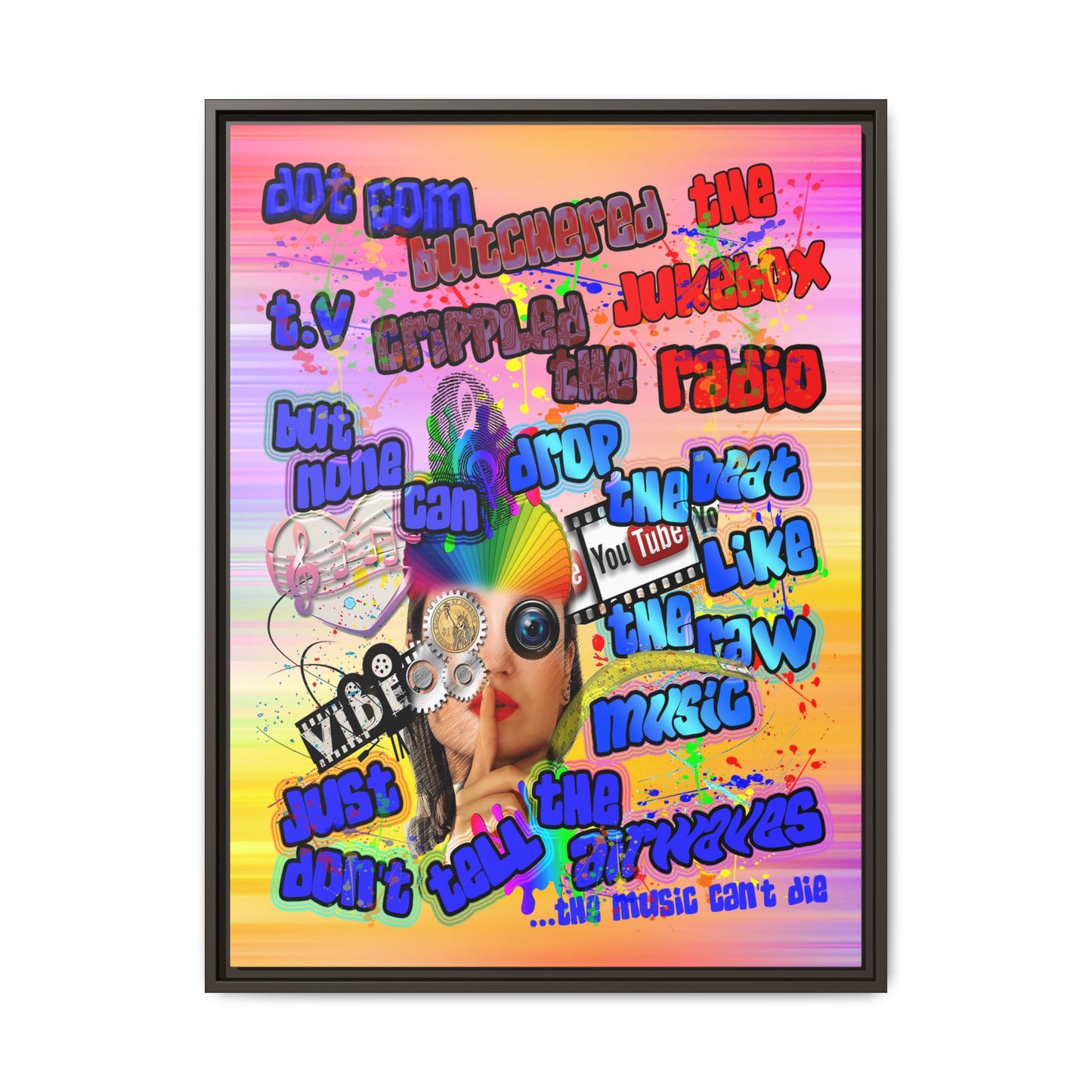 drop the beat - framed canvas art (color blur)