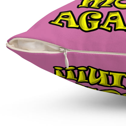 shoot the moon again - Spun Polyester Square Pillow - (light pink)