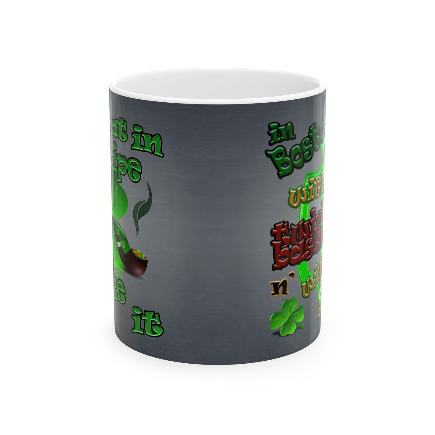 celtics logo - White Mug (grey-light grey)