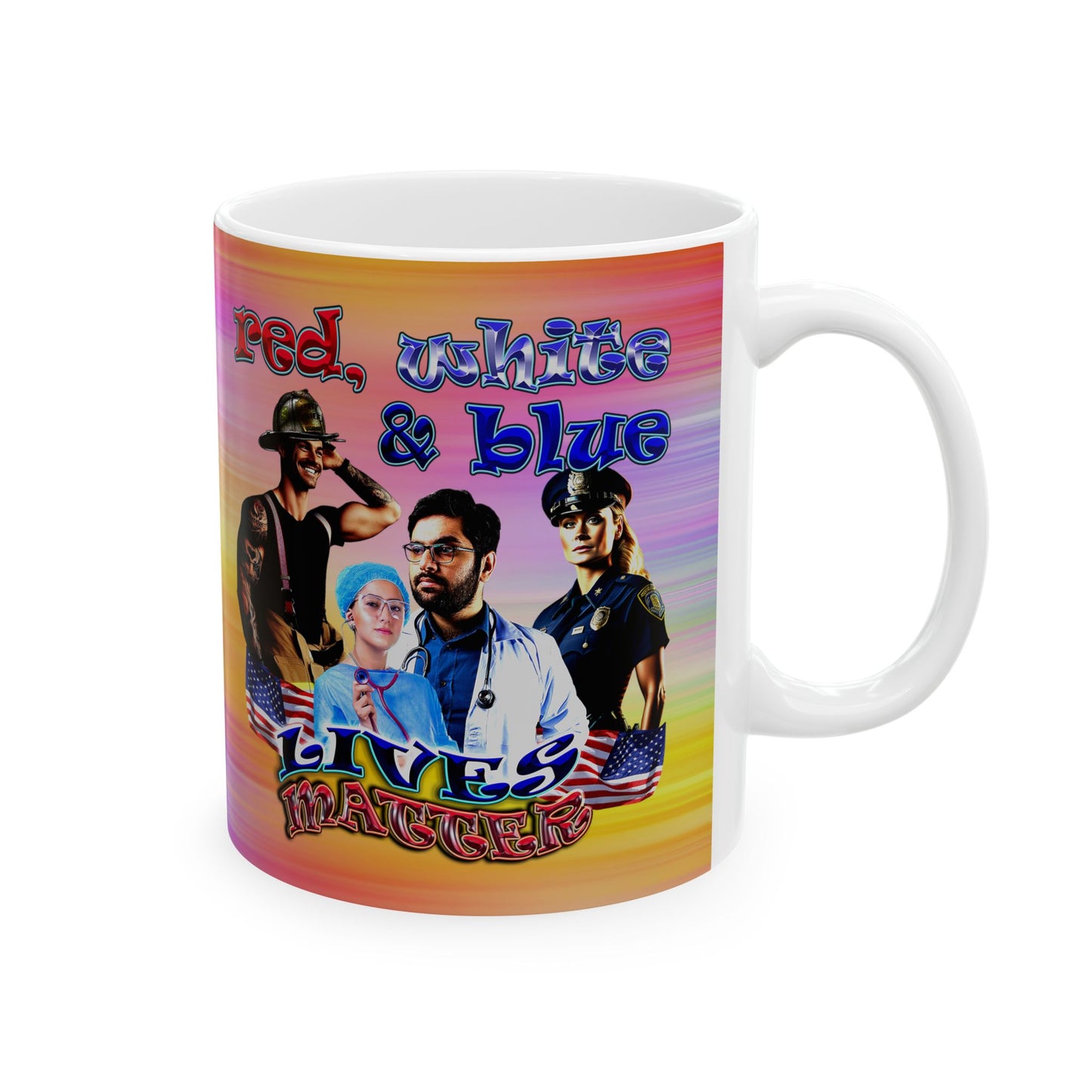rw&b lives matter - White Mug (color blur)