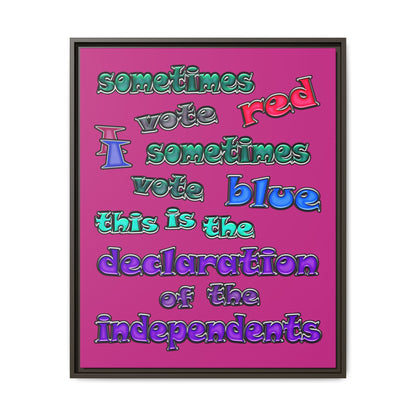 declaration of the independents - framed canvas art (pink)