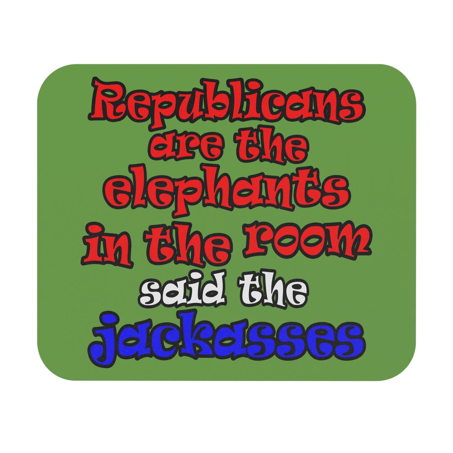 donkeys and elephants - Mouse Pad (Rectangle) (green)