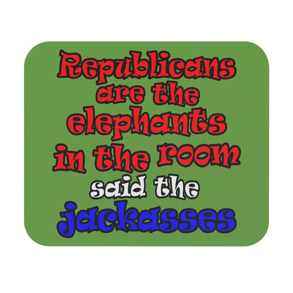 donkeys and elephants - Mouse Pad (Rectangle) (green)