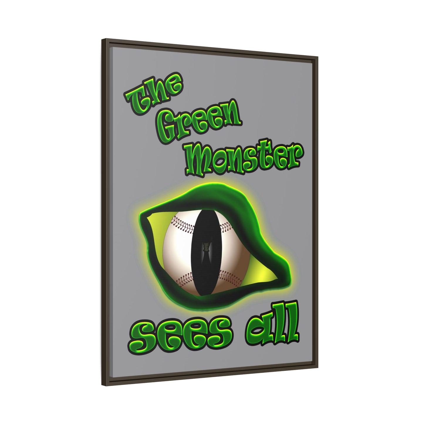 green monster - framed canvas art (grey)