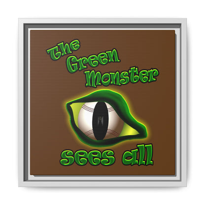 green monster - framed canvas art (brown)