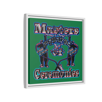 em cee squared - framed canvas art (dark green)