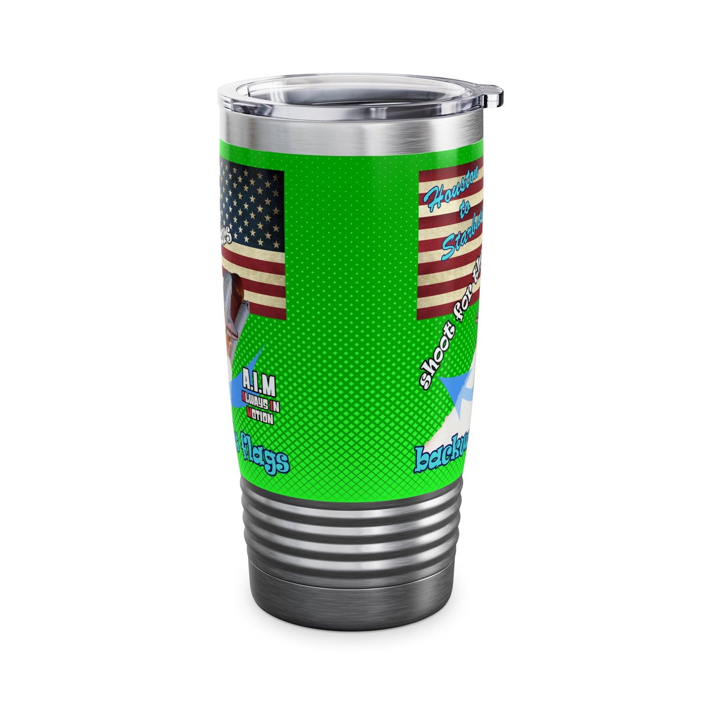 shoot for the stars - Ringneck Tumbler, 20oz (logo green)