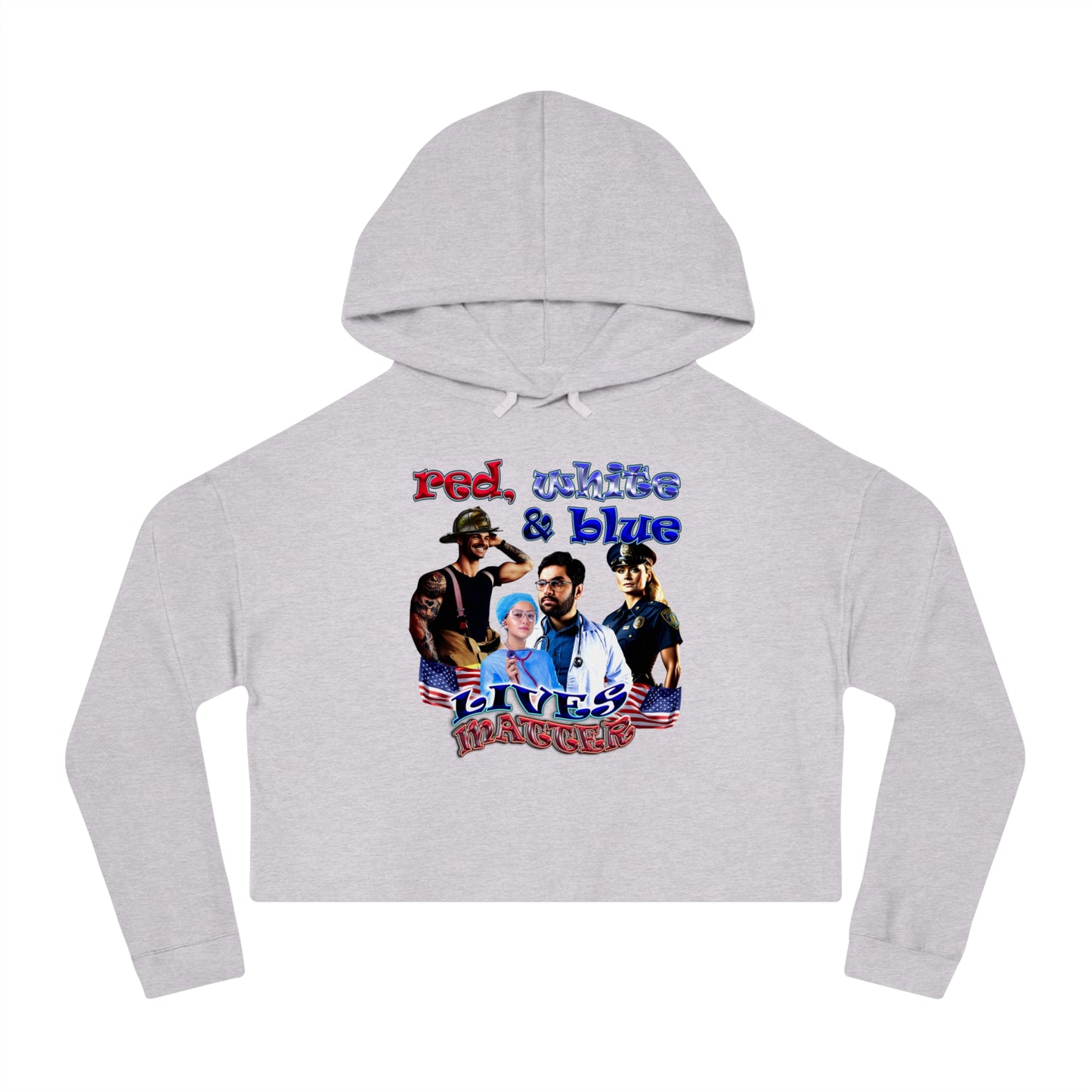 rw&b lives matter - Women’s Cropped Hooded Sweatshirt
