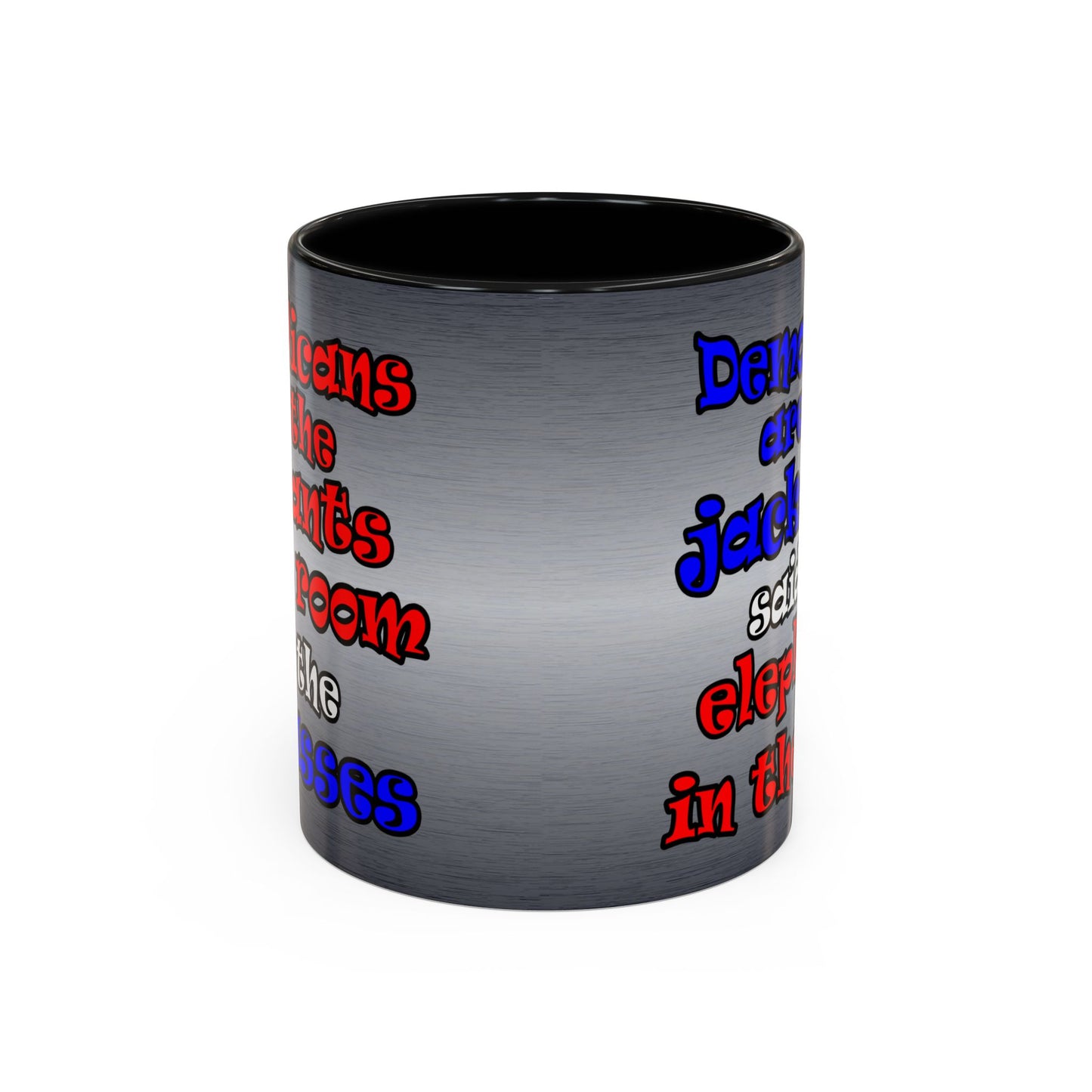 donkeys and elephants - Accent Mug (brushed nickel)
