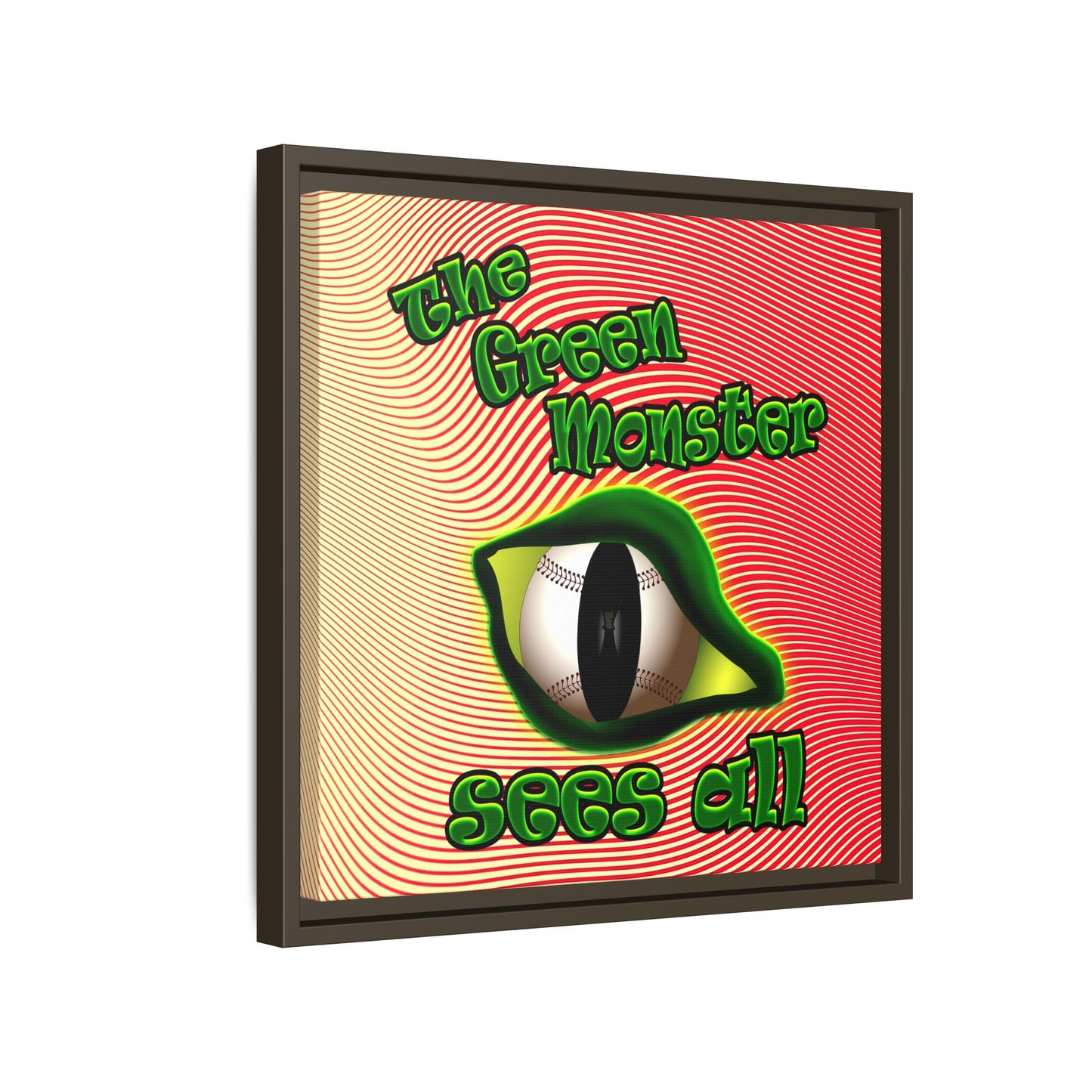 green monster - framed canvas art (yellow-orange wave)
