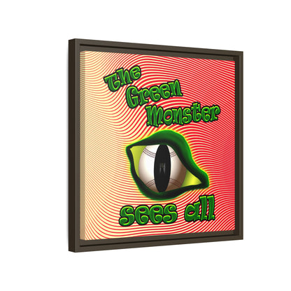green monster - framed canvas art (yellow-orange wave)