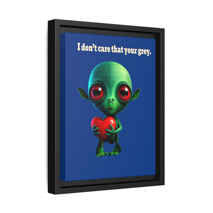 I don't care that your grey - framed canvas art (dark blue)