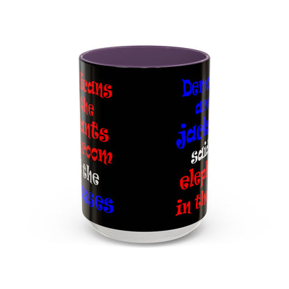 donkeys and elephants - Accent Mug (black)