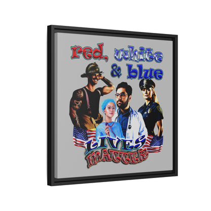 rw&b lives matter - framed canvas art (light grey)