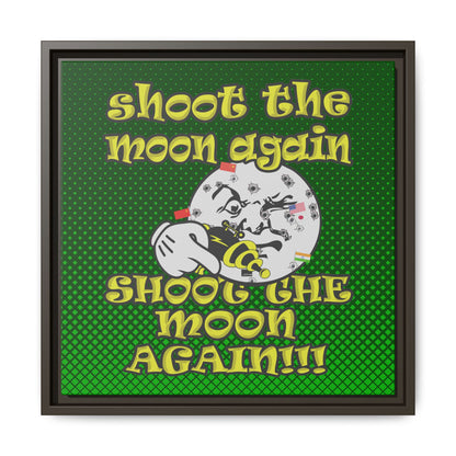 shoot the moon again - framed canvas art (logo green)