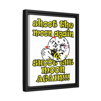 shoot the moon again - framed canvas art (white)