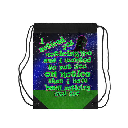 noticed you noticing - Drawstring Bag ('snoops' background)
